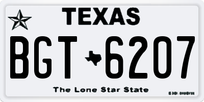 TX license plate BGT6207