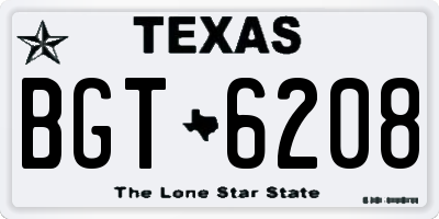 TX license plate BGT6208