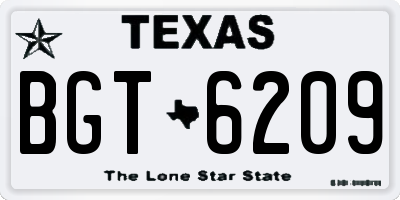 TX license plate BGT6209