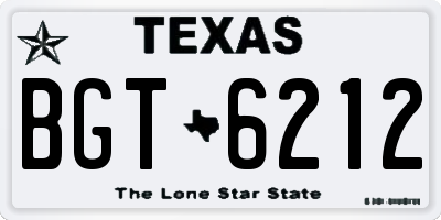 TX license plate BGT6212