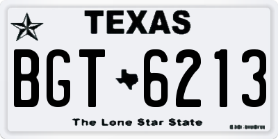 TX license plate BGT6213