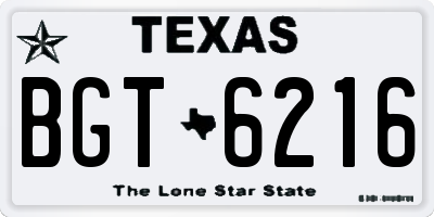 TX license plate BGT6216