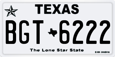 TX license plate BGT6222