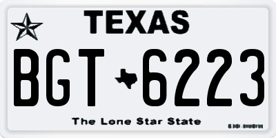 TX license plate BGT6223