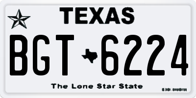 TX license plate BGT6224