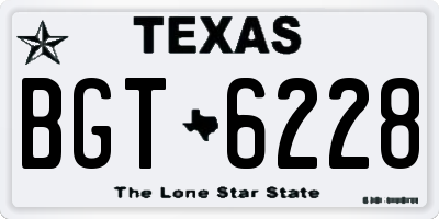 TX license plate BGT6228