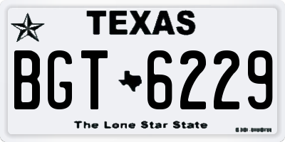 TX license plate BGT6229