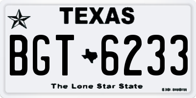 TX license plate BGT6233