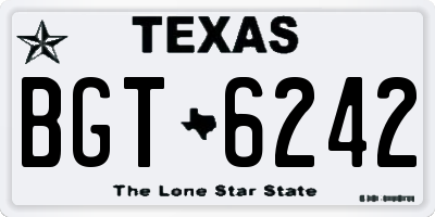 TX license plate BGT6242