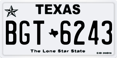 TX license plate BGT6243
