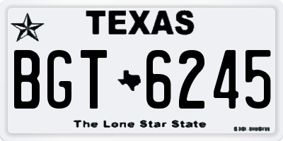 TX license plate BGT6245
