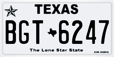 TX license plate BGT6247