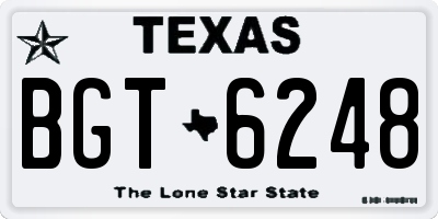 TX license plate BGT6248