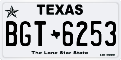 TX license plate BGT6253
