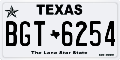 TX license plate BGT6254