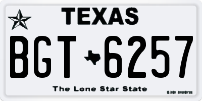 TX license plate BGT6257