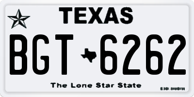 TX license plate BGT6262