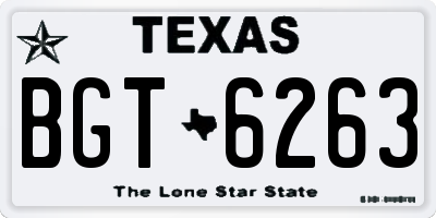TX license plate BGT6263