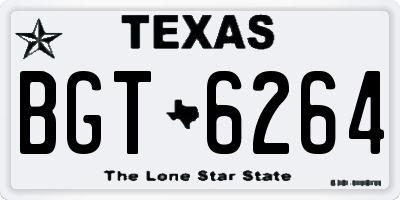 TX license plate BGT6264