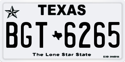 TX license plate BGT6265
