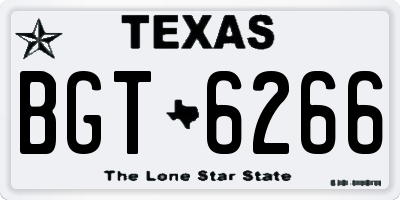 TX license plate BGT6266