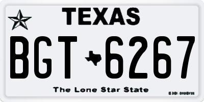 TX license plate BGT6267