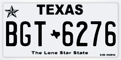 TX license plate BGT6276