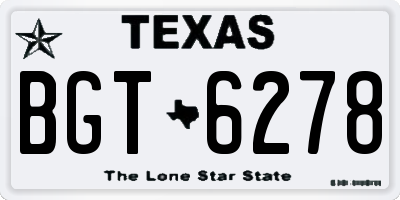 TX license plate BGT6278