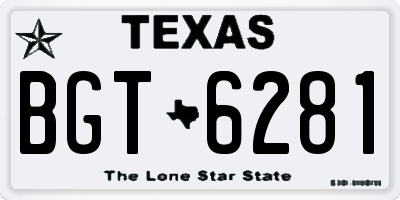TX license plate BGT6281