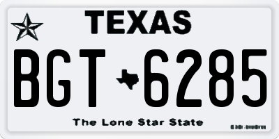 TX license plate BGT6285