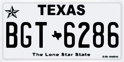 TX license plate BGT6286