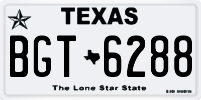 TX license plate BGT6288