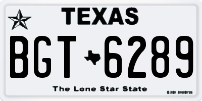 TX license plate BGT6289