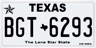 TX license plate BGT6293
