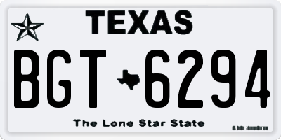 TX license plate BGT6294