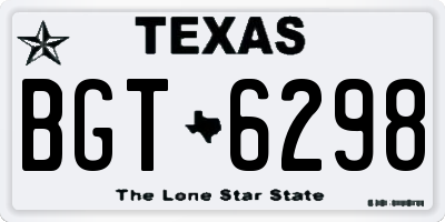 TX license plate BGT6298