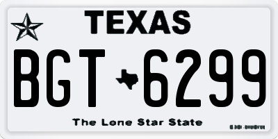 TX license plate BGT6299