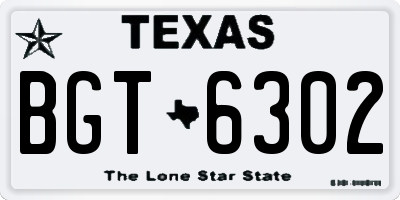 TX license plate BGT6302