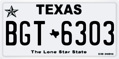 TX license plate BGT6303