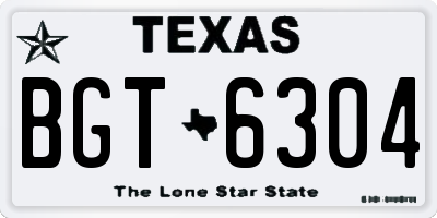 TX license plate BGT6304