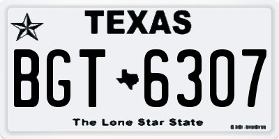 TX license plate BGT6307