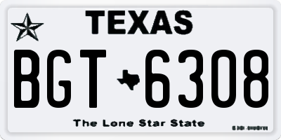 TX license plate BGT6308