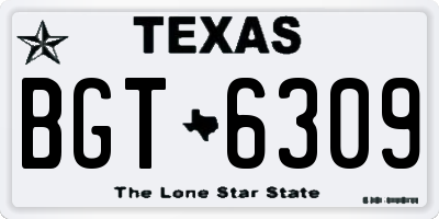 TX license plate BGT6309