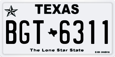 TX license plate BGT6311