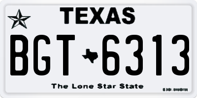 TX license plate BGT6313