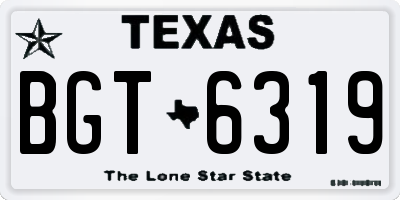 TX license plate BGT6319