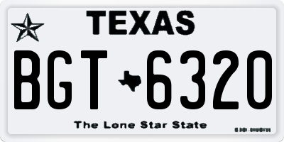 TX license plate BGT6320