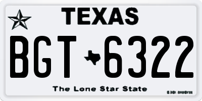 TX license plate BGT6322