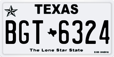 TX license plate BGT6324