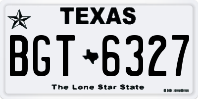 TX license plate BGT6327